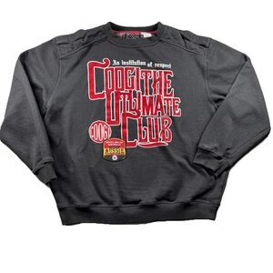 Coogi Men Sweatshirt Embroidered Patch Logo Vintage Y2K Black Red Size 2XL F179